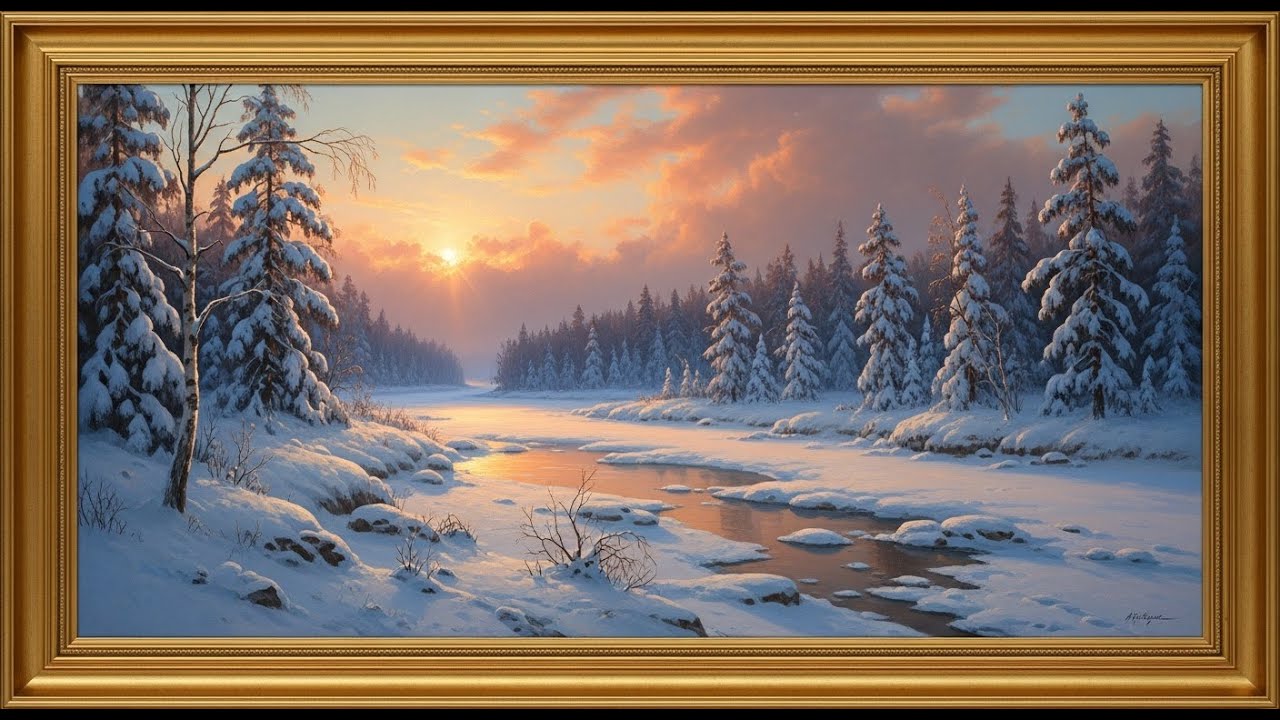 Stunning Winter 4K Art for Samsung The Frame | Snow Landscape Screensaver | Winter Ambience