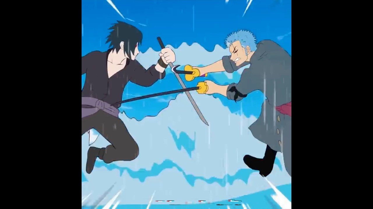 Naruto Sasuke Fight Luffy and Zoro 🥶 