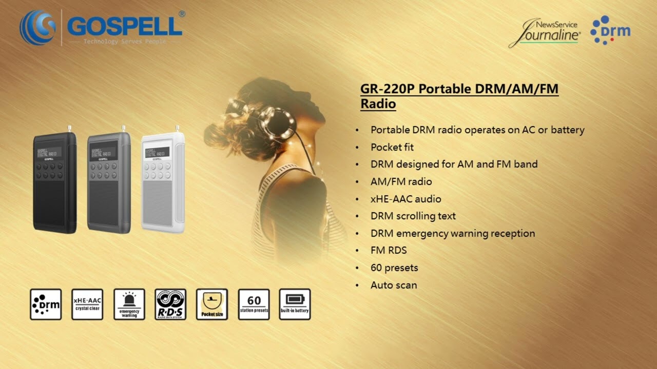 Gospell announces the latest DRM pocket radios