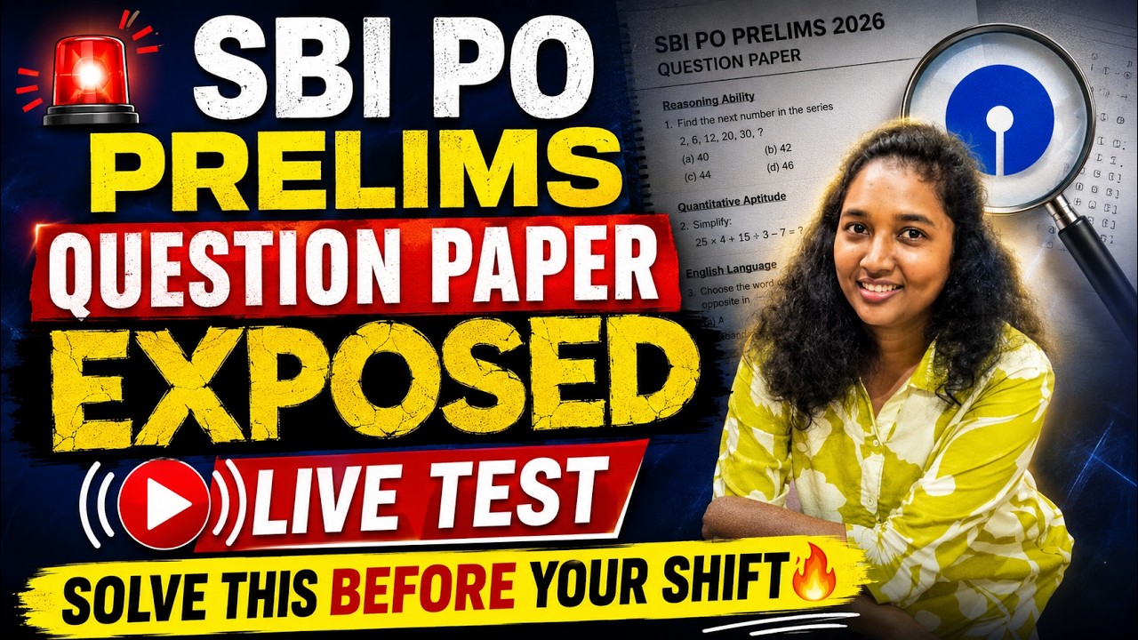SBI PO PRELIMS EXACT QUESTION PAPER  | TARGET 40/40 | REENA MAM