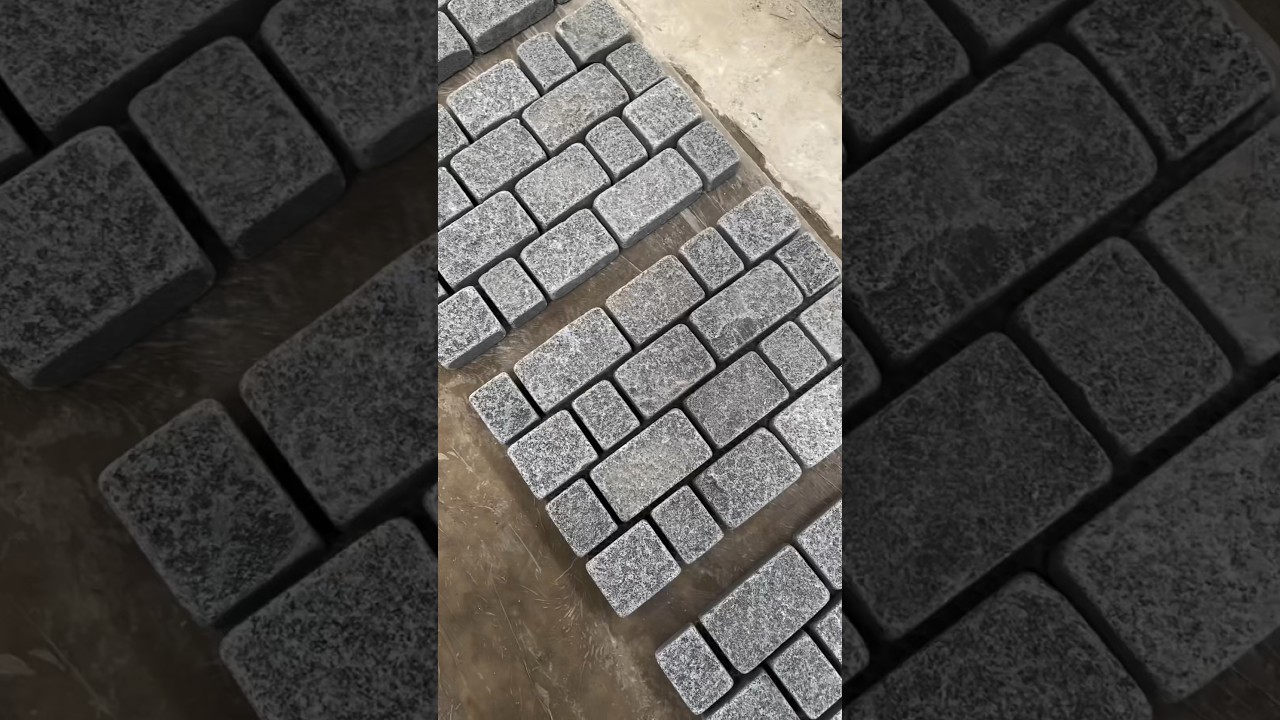 Tumbled granite cobblestone on mesh is super tough for outdoor spaces #GraniteCobblestone #outdoors