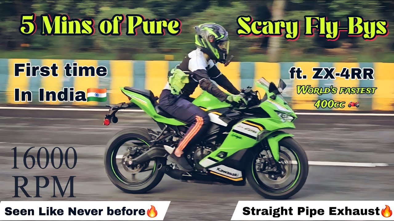 Pure Raw & Scary Fly-Bys🔥 ft.World's fastest 400cc ZX-4RR | Insane 16k RPM Sound #zx4rr #motovlog