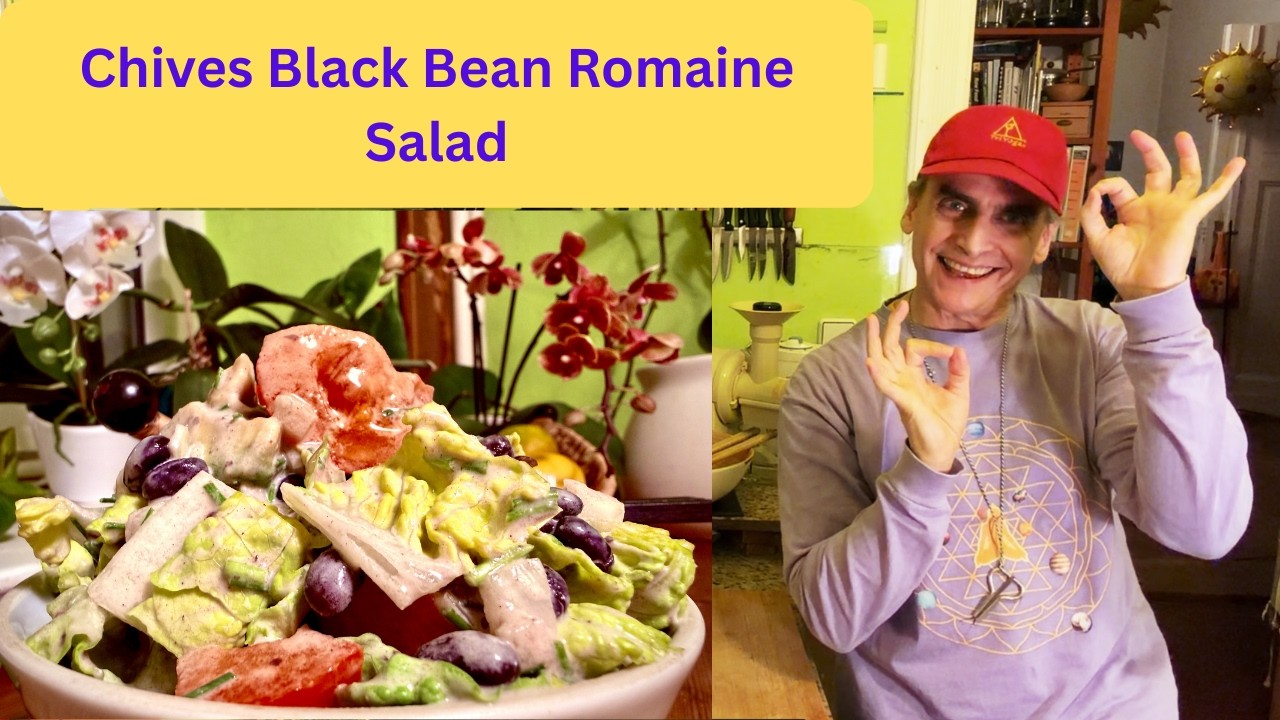 Healthy Vegan Salad 🥬 RecipeChives Black Bean Romaine Salad  | Take 3