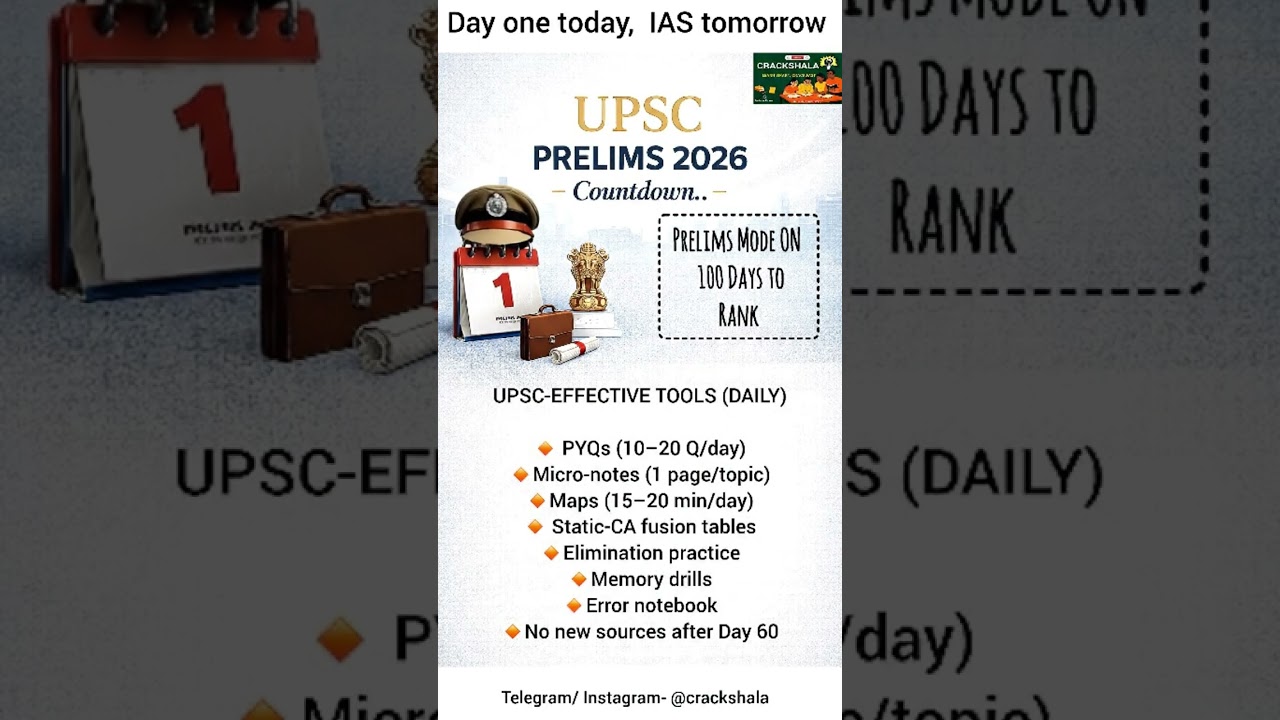 UPSC PRELIMS Countdown/ 100 Days plan 