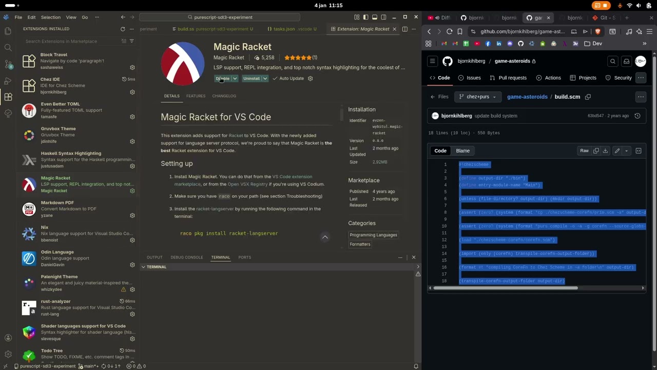 PureScript ChezScheme chill coding stream pt 1 - intro and project setup