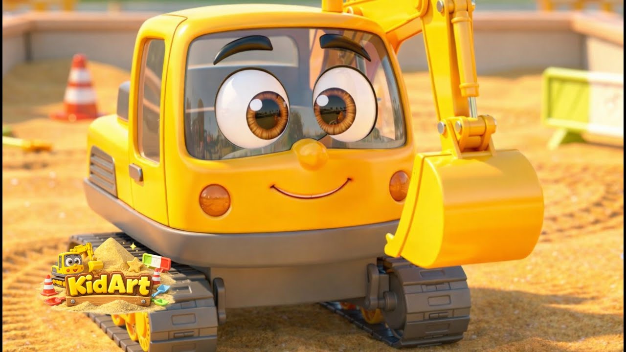 Digger Day! 🚧🟡 | Excavator Song for Kids | Sandbox Construction Fun | KidArt