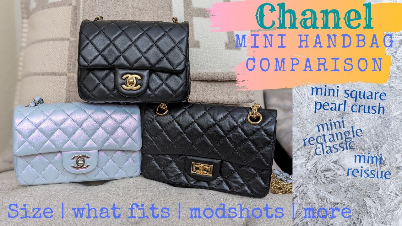 Chanel Mini Handbags comparison | Mini square Pearl crush | Mini Rectangle | Mini Reissue