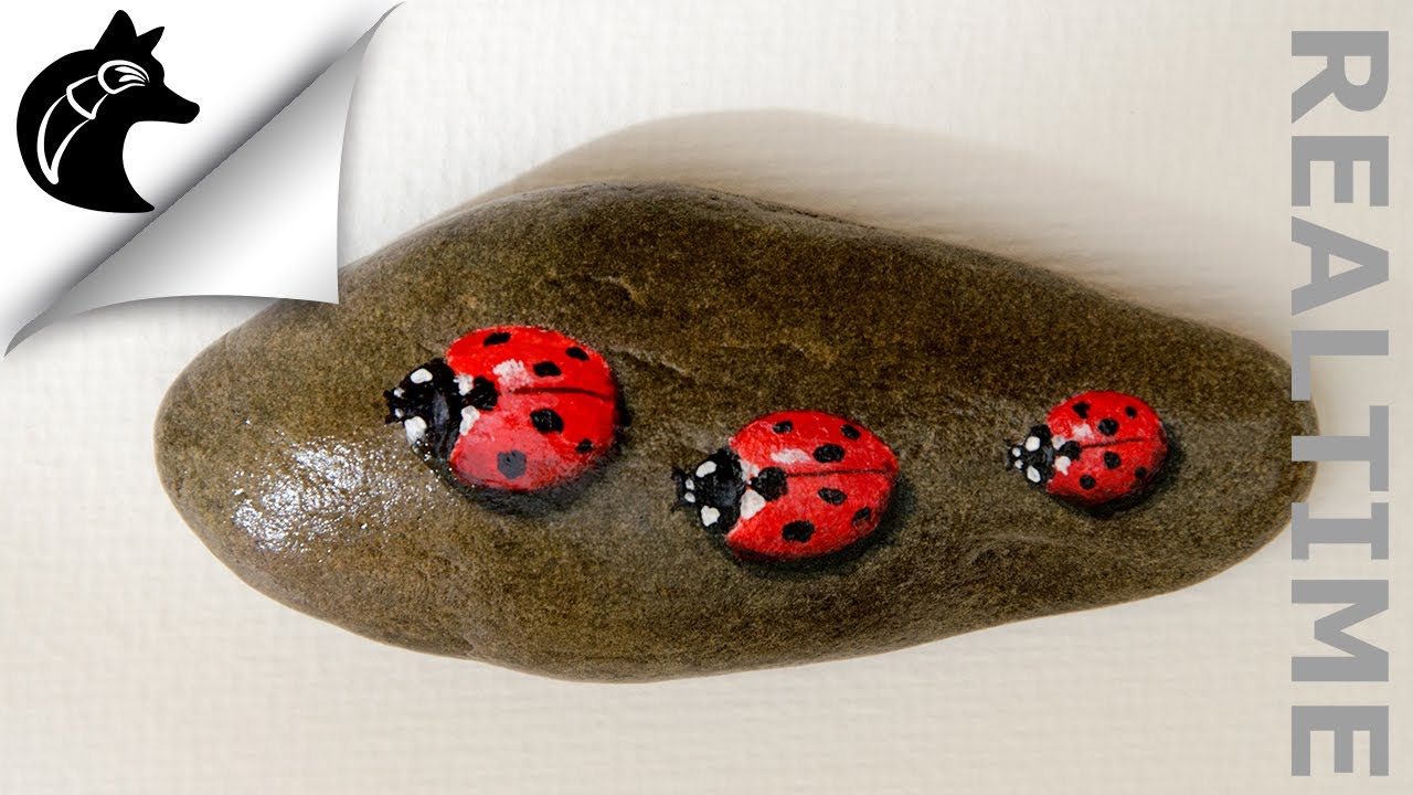 How To Paint A Ladybug on a rock rockpainting steine bemalen