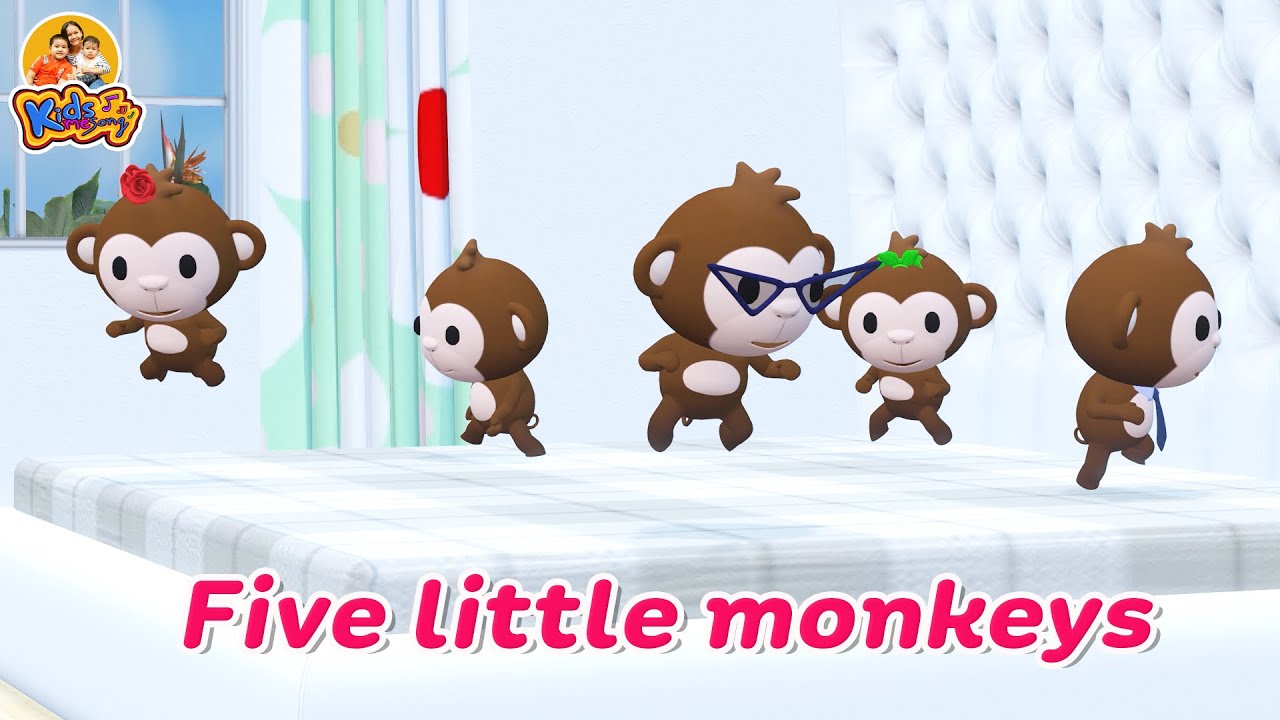 Five Little Monkeys | เพลงลิง 5 ตัว กระโดดบนเตียง เวอร์ชั่น 2564 เพลงเด็ก By KidsMeSong