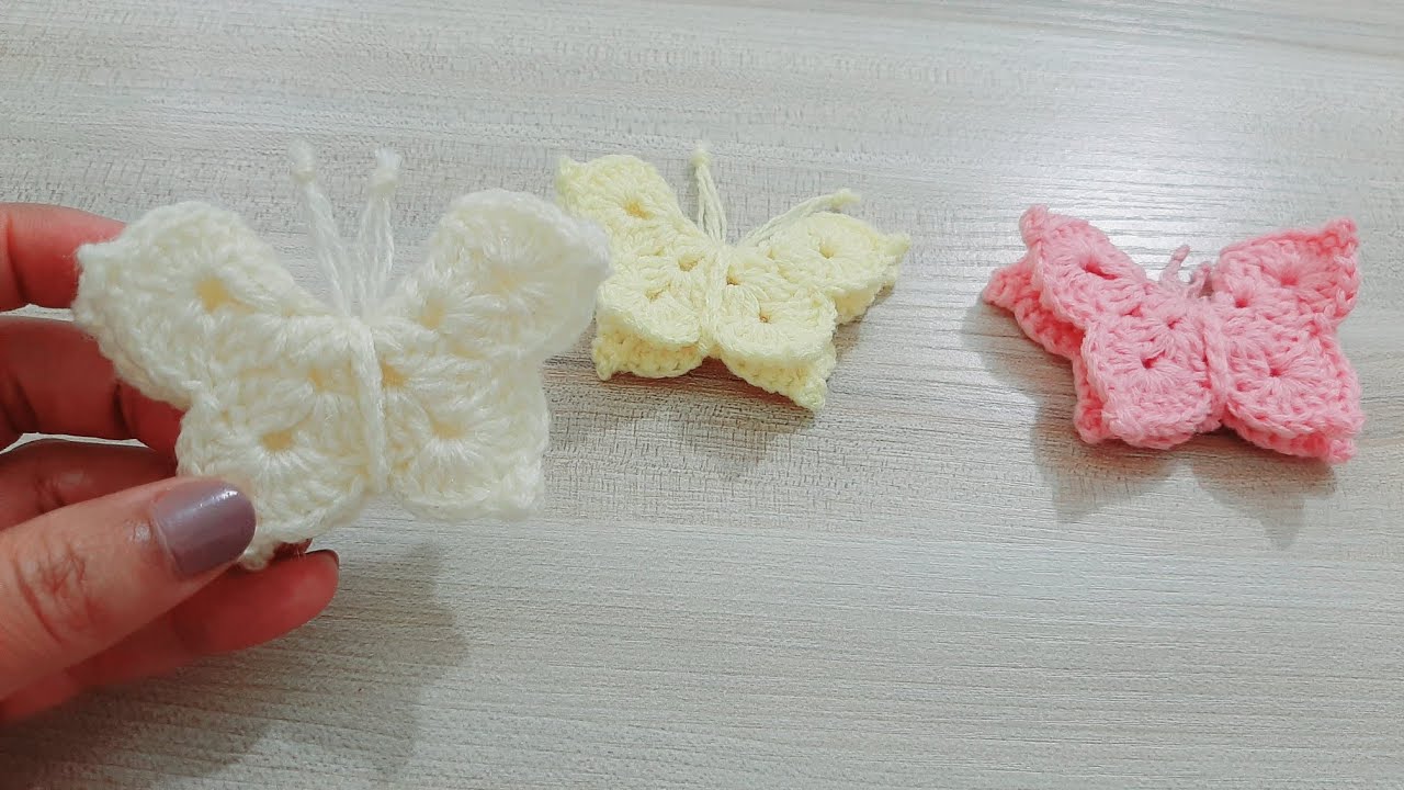 طريقة عمل فراشة / كروشيه فراشة/ how to crochet a butterfly