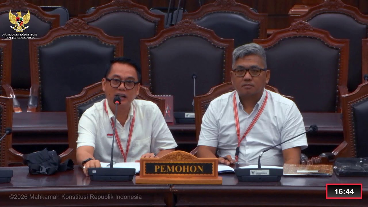 Sidang Perkara Nomor 13, 16/PUU-XXIV/2026. Kamis, 22 Januari 2026.