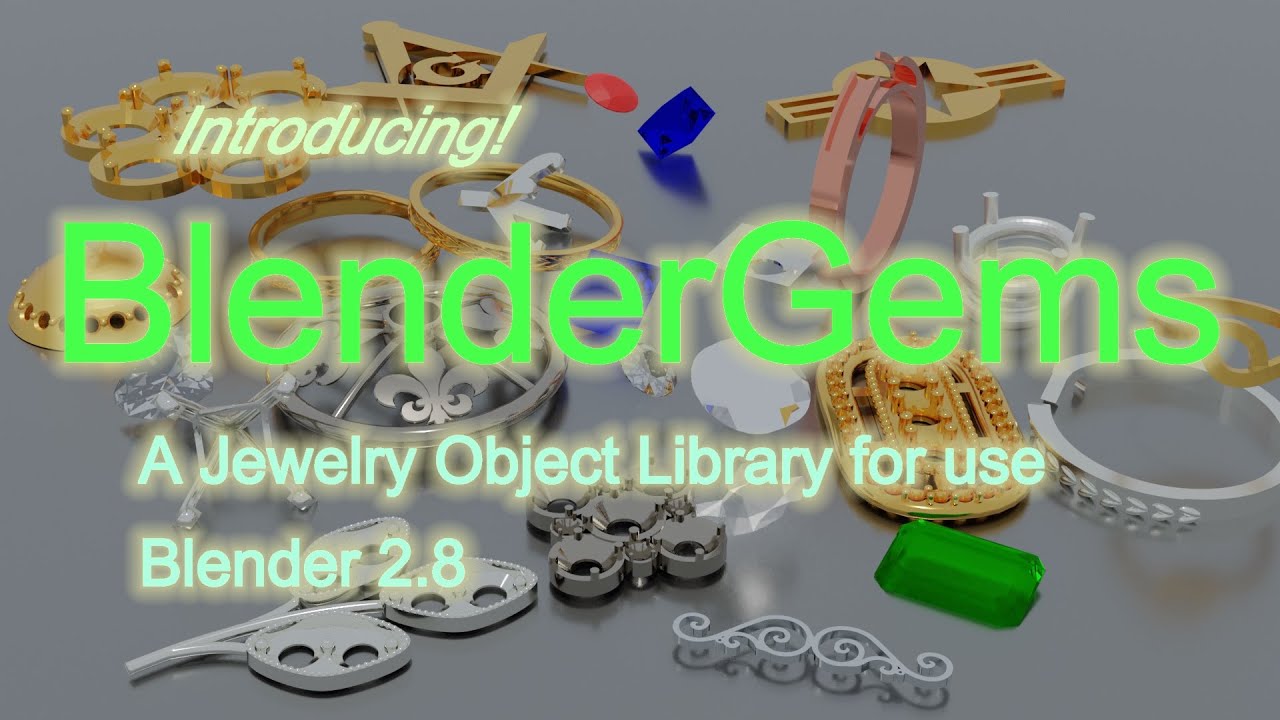 BlenderGems Library - 100s of objects for designing jewelry with Blender 2.8