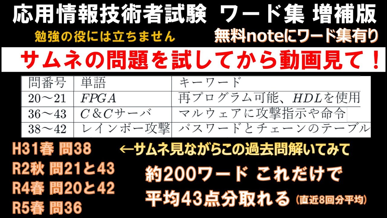応用情報試験 -得点UPキーワード集 増補版-noteもあるよ