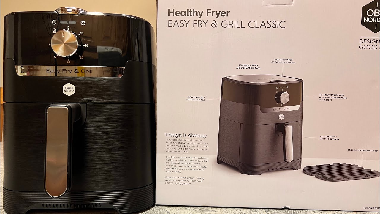 Unboxing OBH NORDICA Easy Fry Classic Airfryer 2-in-1 AG5018S0 /How to use Airfryer
