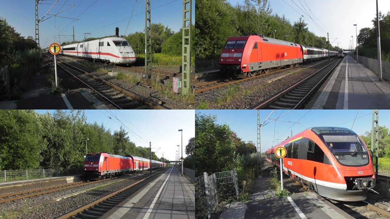 Bahnverkehr in Dortmund-Derne(2018) mit Eurocity, ICE 2, Br146 + Dostos, Intercity, FLIRT & Talent 1