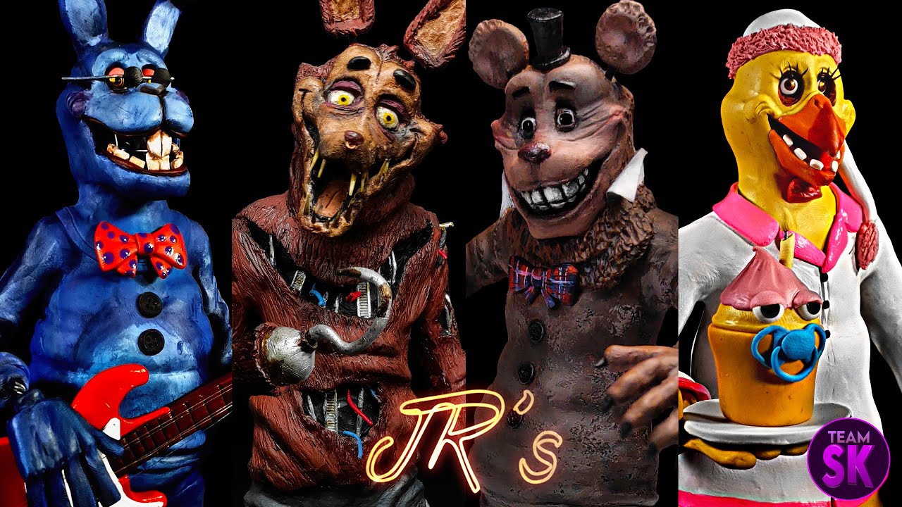 Como Hacer los ANIMATRONICOS de JR's (Freddy, Bonnie, Foxy y Chica) de Plastilina | PlastiVerse