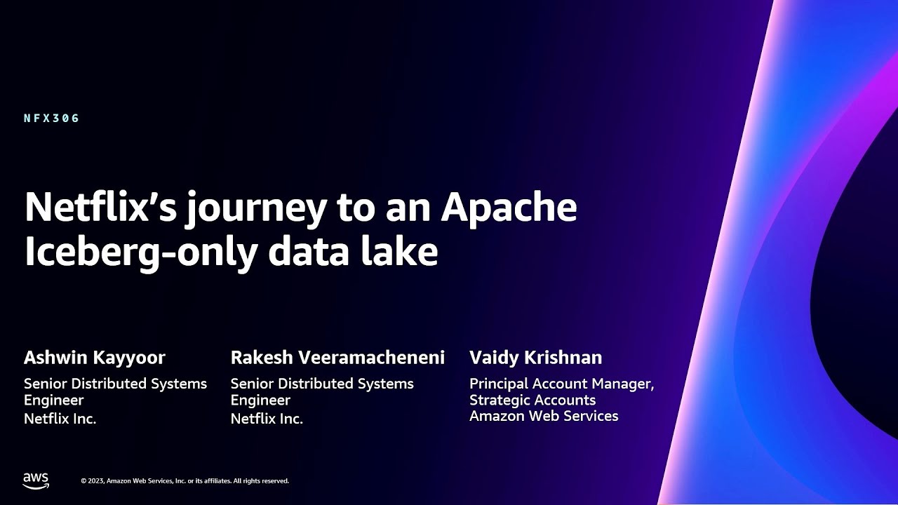 AWS re:Invent 2023 - Netflix’s journey to an Apache Iceberg–only data lake (NFX306)