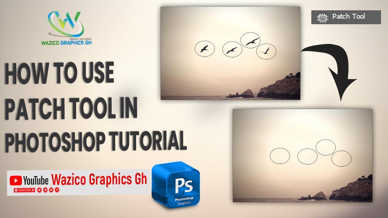 How to Use a  Patch Tool | Photoshop Tutorial for Beginners | Adobe Photoshop
