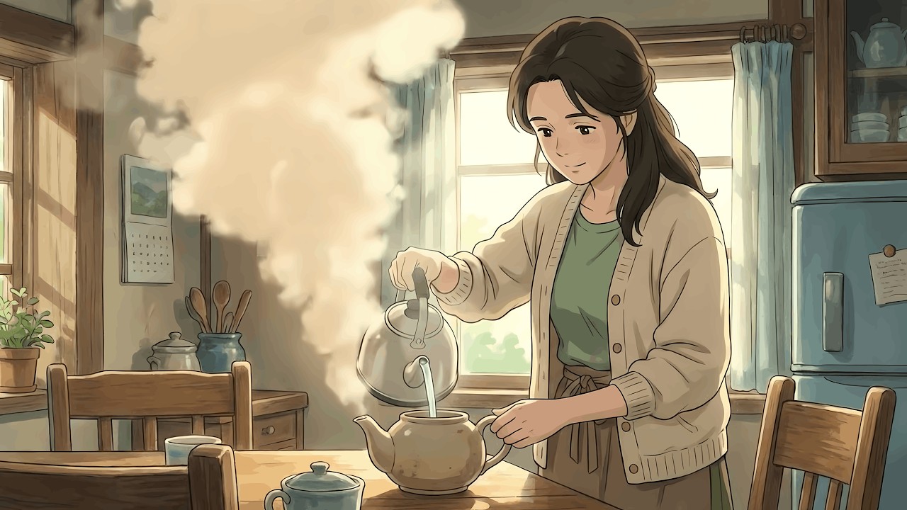 The First Boil of Spring, A Quiet Moment That Feels Like Home ☕🌸 | Cozy Ghibli Tales