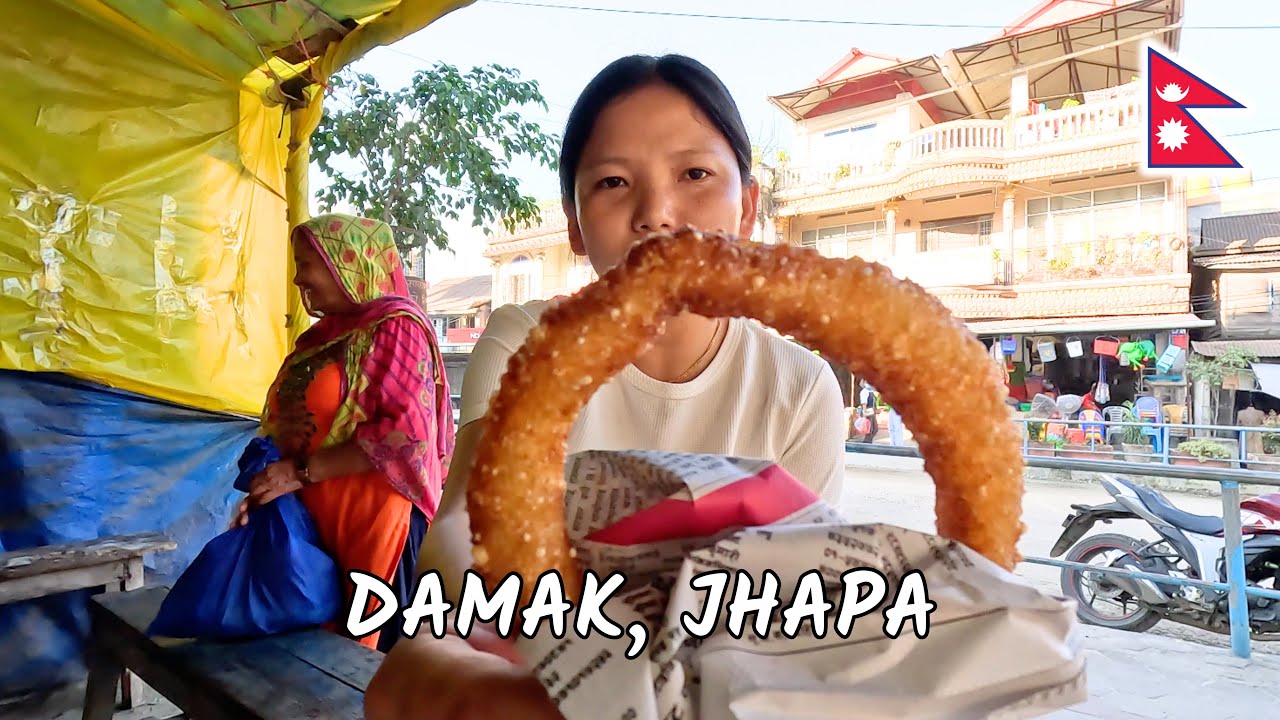 Damak Haat Bazaar Ma Mitho Sel Roti Khadai 😍🇳🇵