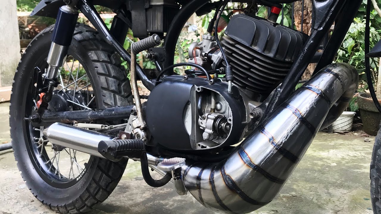 INSTALLING DOWN PIPE TO MY RS100 STREET TRACKER BUILD