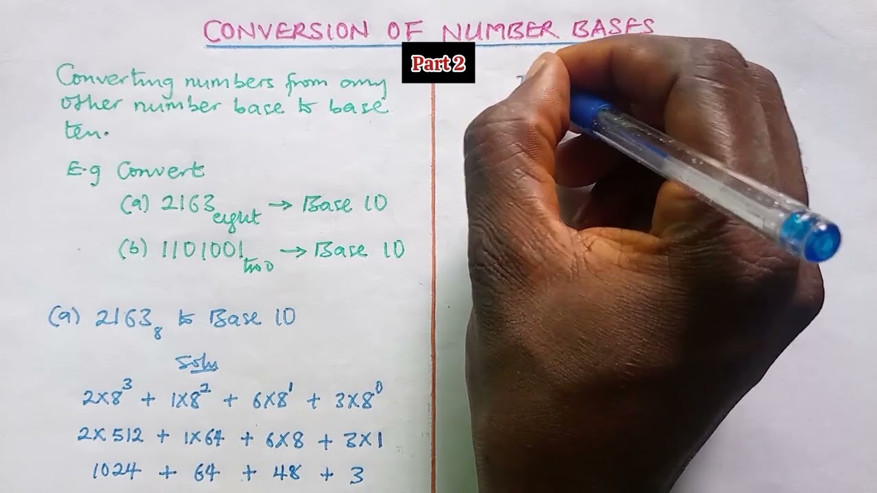 Conversion of Number Bases (Part 2): Converting from other bases to base 10.