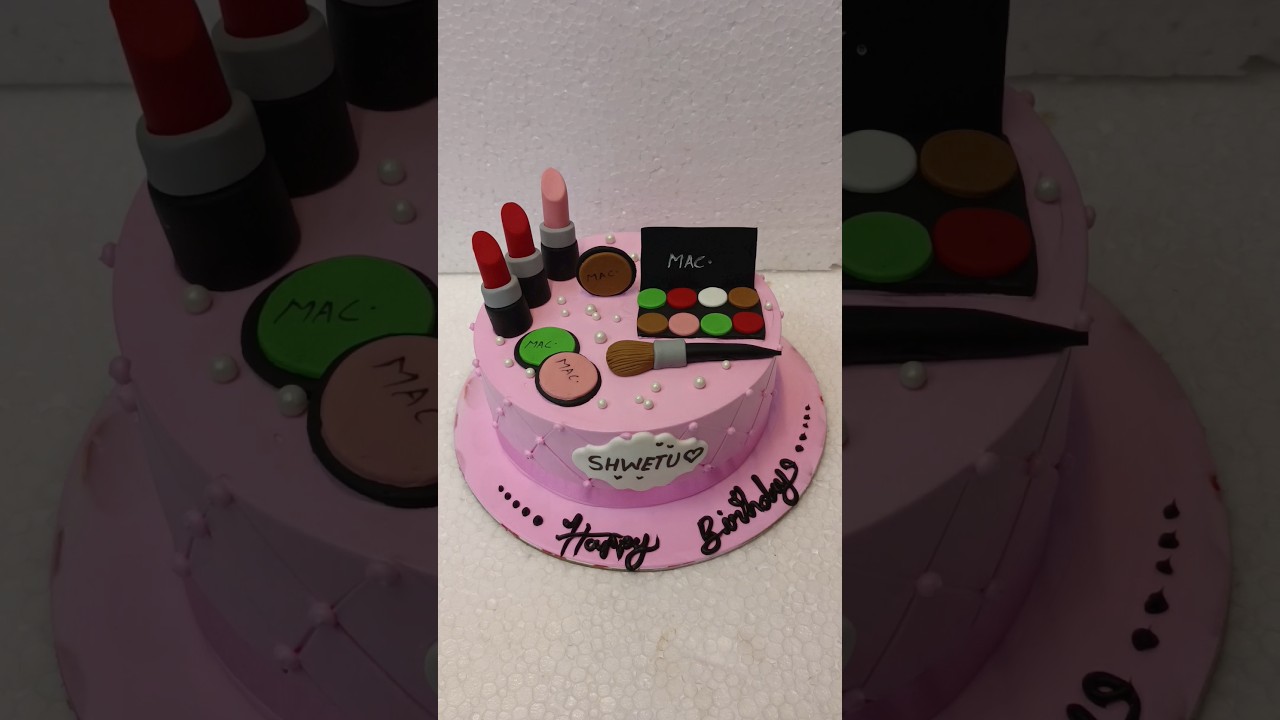 How to make fondant makeup kit cake #makeupcake #makeupvideo #cakeideas #trending #cakedecorating
