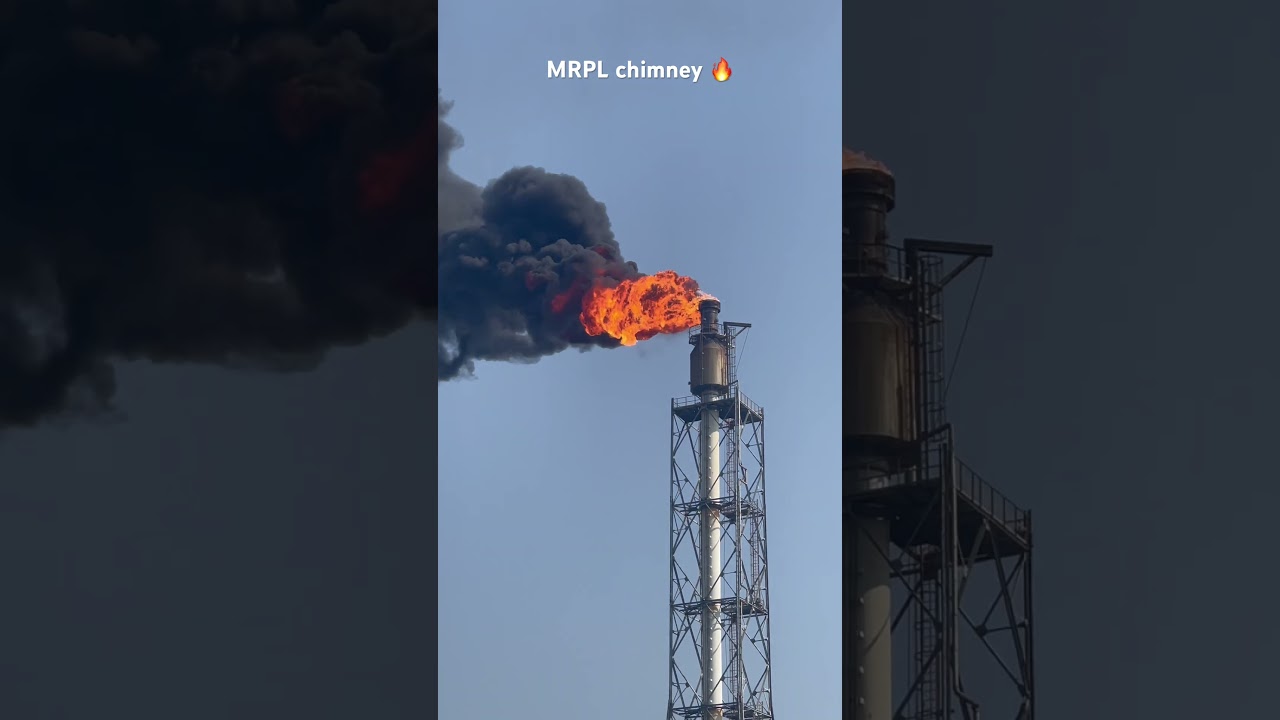 MRPL chimney, Mangluru 🔥🔥🔥🔥#refinery #iphonevideograpy #viral #explore