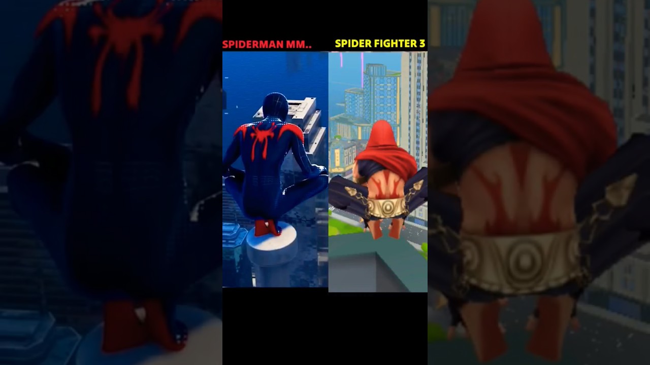 Spiderman Miles Morales vs Spider Fighter 3 New Strider Swing #sandman #ytshorts