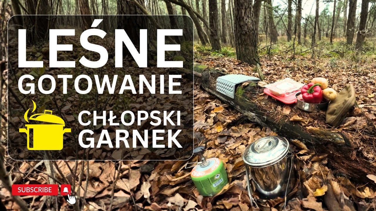 Leśny biwak, gotowanie i ognisko w dziczy