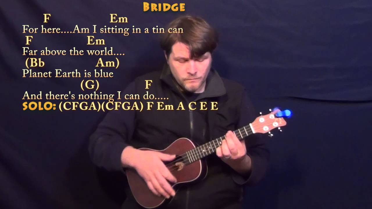 Space Oddity (David Bowie) Ukulele Cover Lesson with Chords/Lyrics