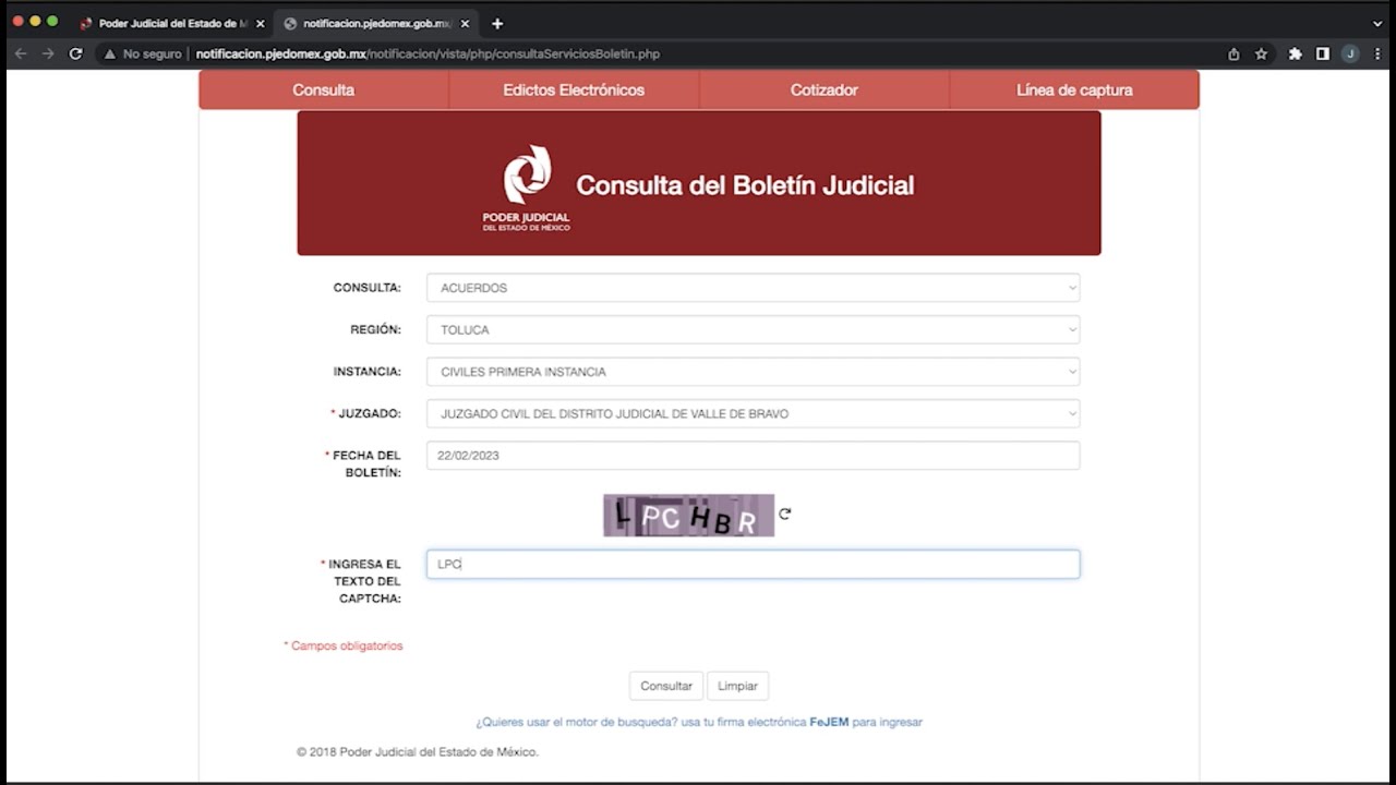 Nuevo acceso al Bolet&iacute;n Judicial