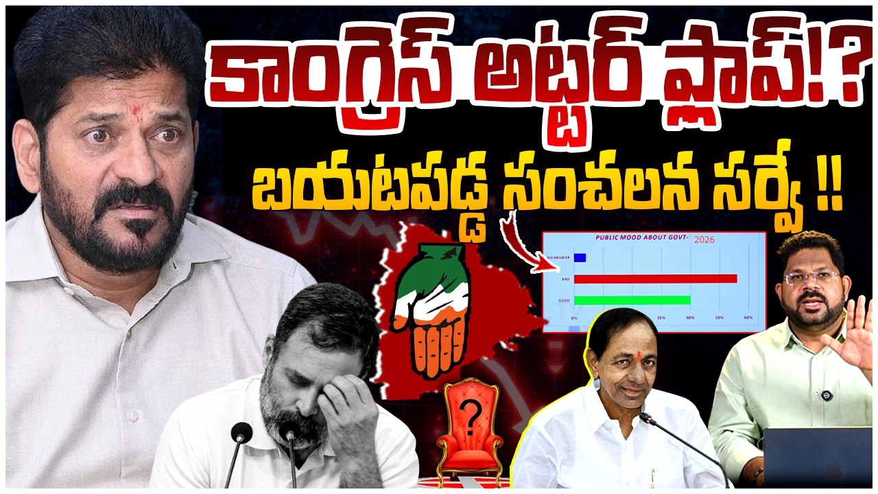 కాంగ్రెస్ అట్టర్ ఫ్లాప్!? | Big Shock To Revanth Reddy | Sensational Survey On Telangana | KCR