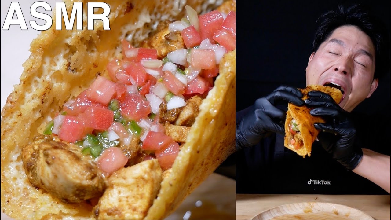 ASMR｜タコス KETO Cheese Tacos｜MUKBANG 먹방｜bayashi.tiktok