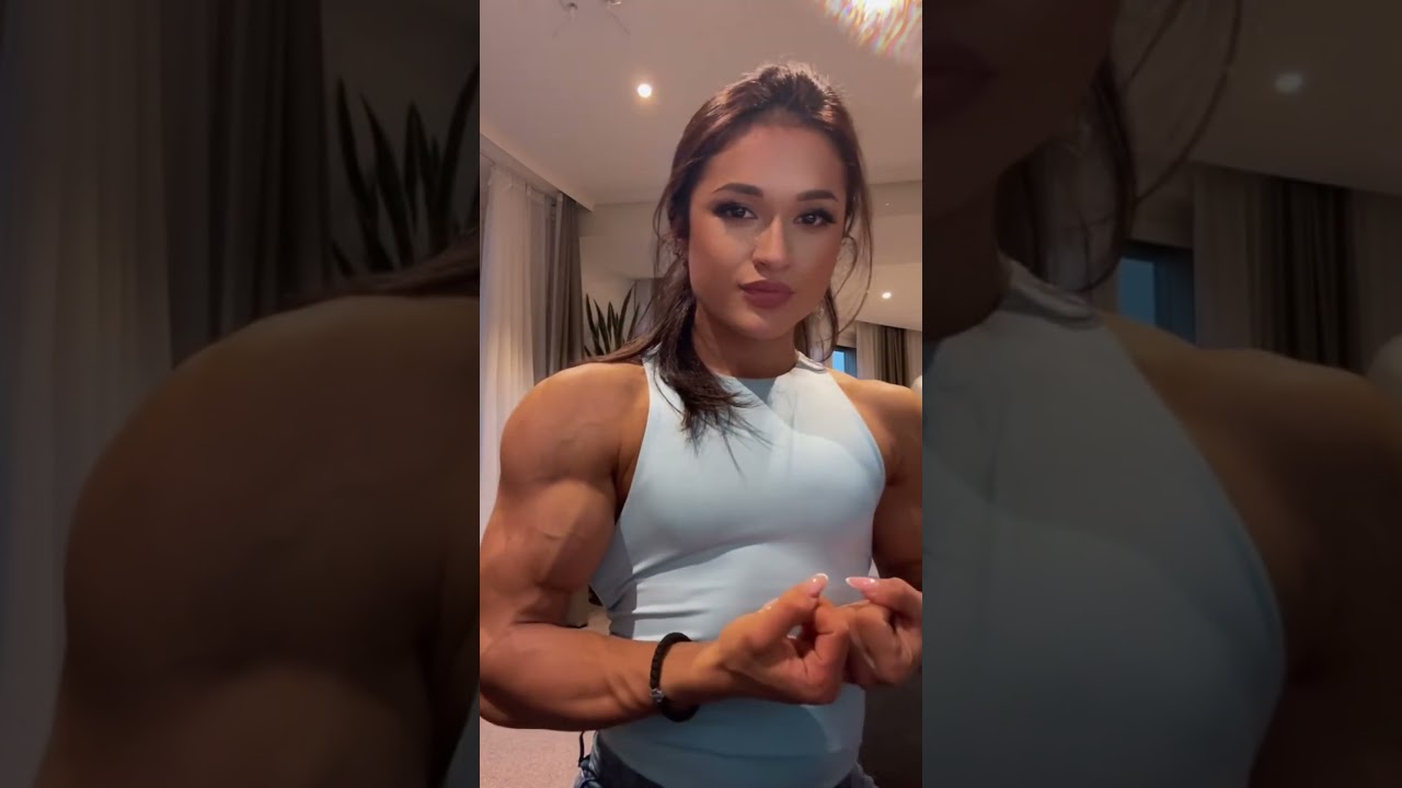 Beautiful Muscular Russian Bodybuilder Flexes ABS THROUGH SHIRT | @_riverafit Ruby Rivera