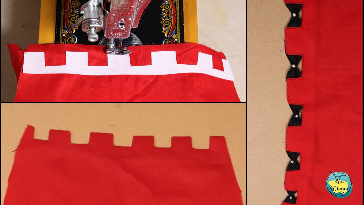 Stylish and Cutee Cut Work Making On Bottom of Kameez/Sleeves/Trouser