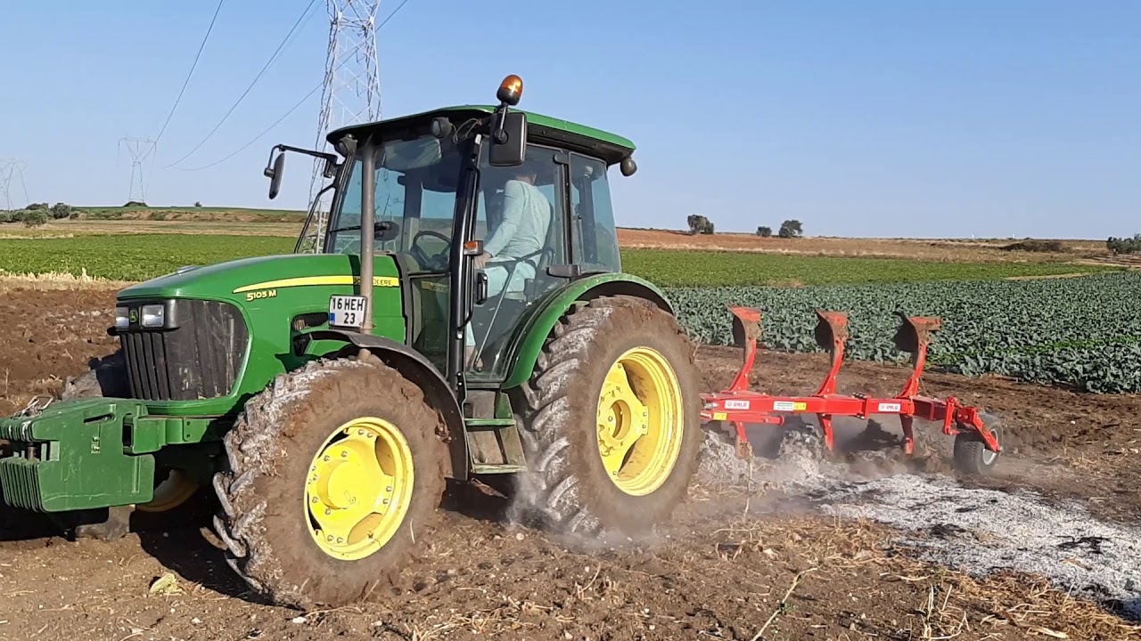 JOHN DEERE 5105M Dönerli Pulluk Denemesi...!