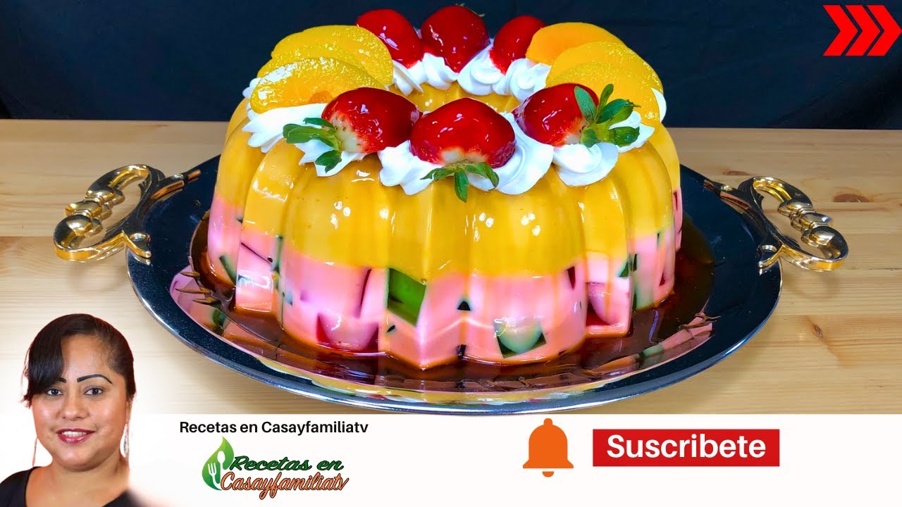 GELAFLAN RECETA SIN HORNO!! 🔥 Un delicioso POSTRE Gelatina de mosaico y fresa para LA FAMILIA