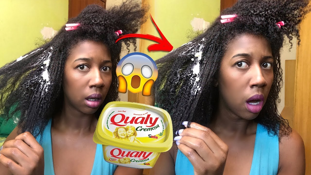 PASSEI MANTEIGA QUALY NO CABELO E OLHA NO QUE DEU!