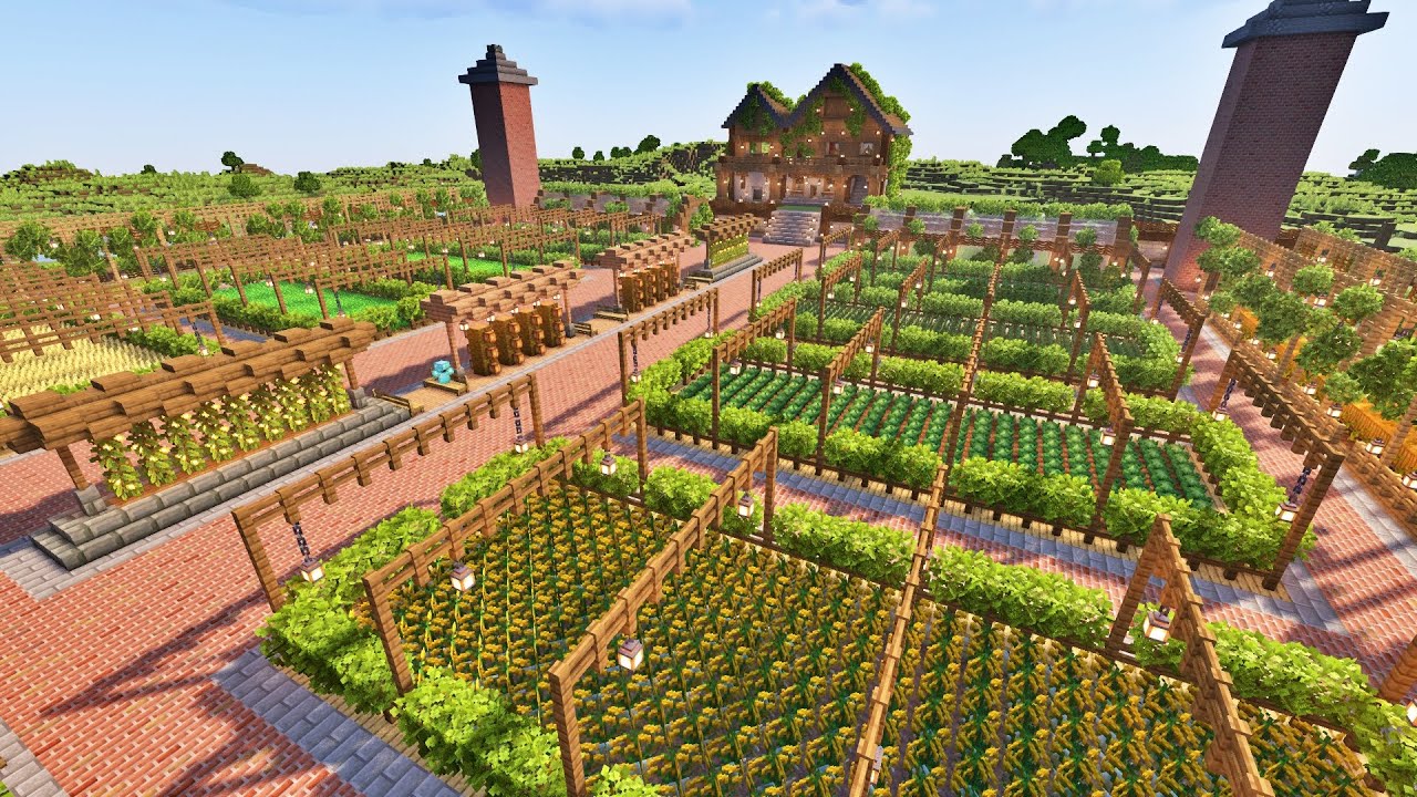 농사 모드 깔아서 마크에 존재하는 모든 농작물을 키웠습니다🍉🍄🥕🧅🥔🍄‍🟫🌾🍅🫘