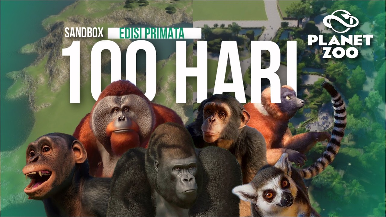 100 HARI MEMBANGUN KEBUN BINATANG UNTUK PRIMATA | PLANET ZOO INDONESIA