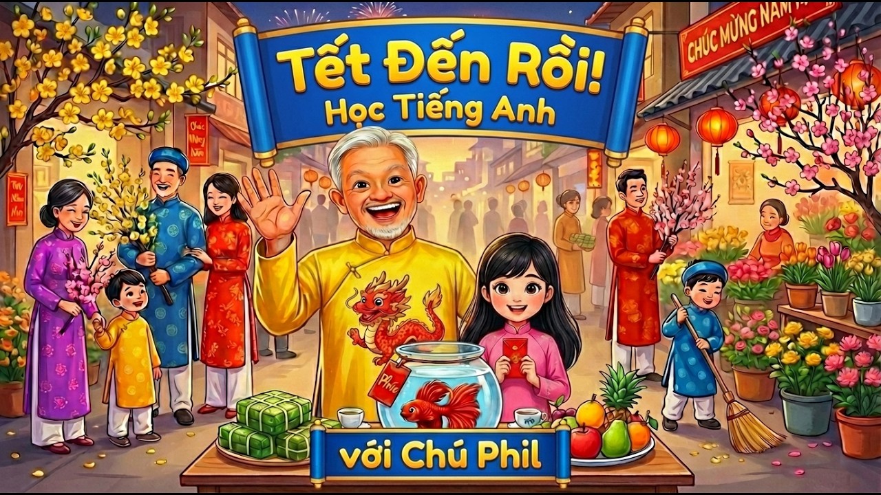 🏮 Tết Đến Rồi -  Lunar New Year Song (Bilingual/Song Ngữ) - #hoctienganh  Về Ngày Tết