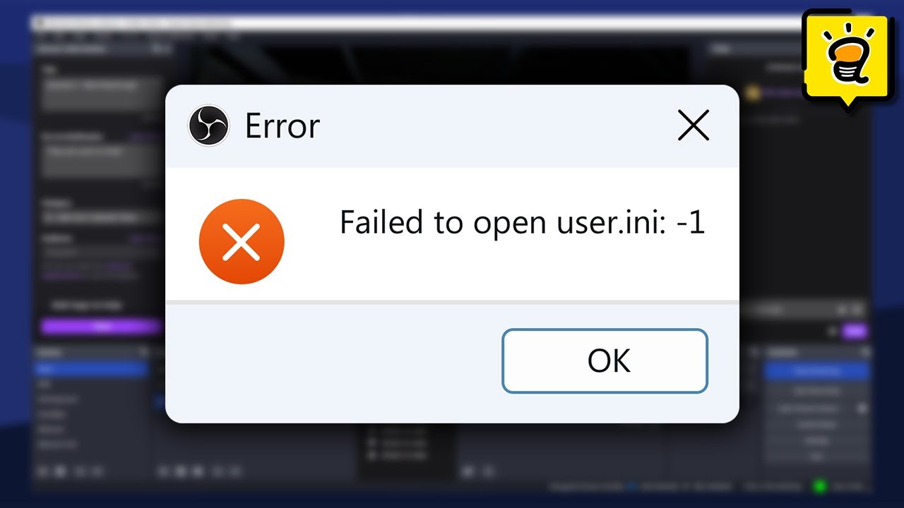 Erro 'Failed to open user.ini' no OBS? Veja como consertar agora!