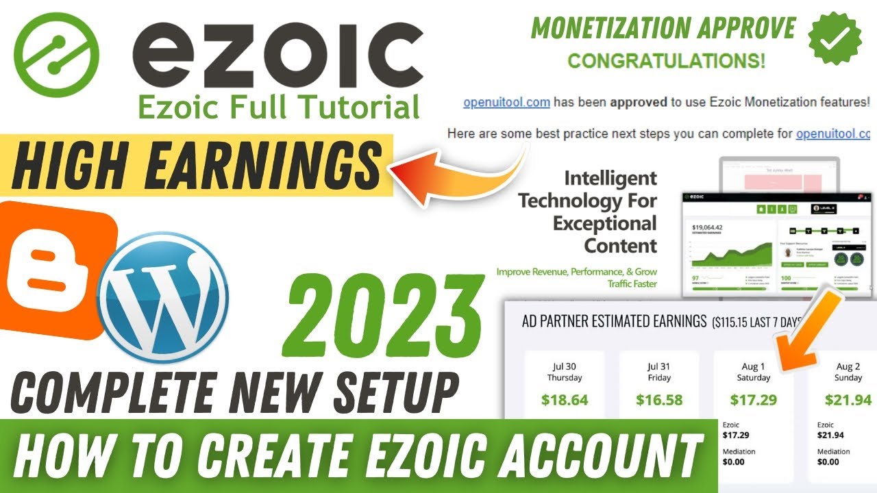 How To Create Ezoic Account New Setup 2023 | Ezoic Full Tutorial | Ezoic Approval