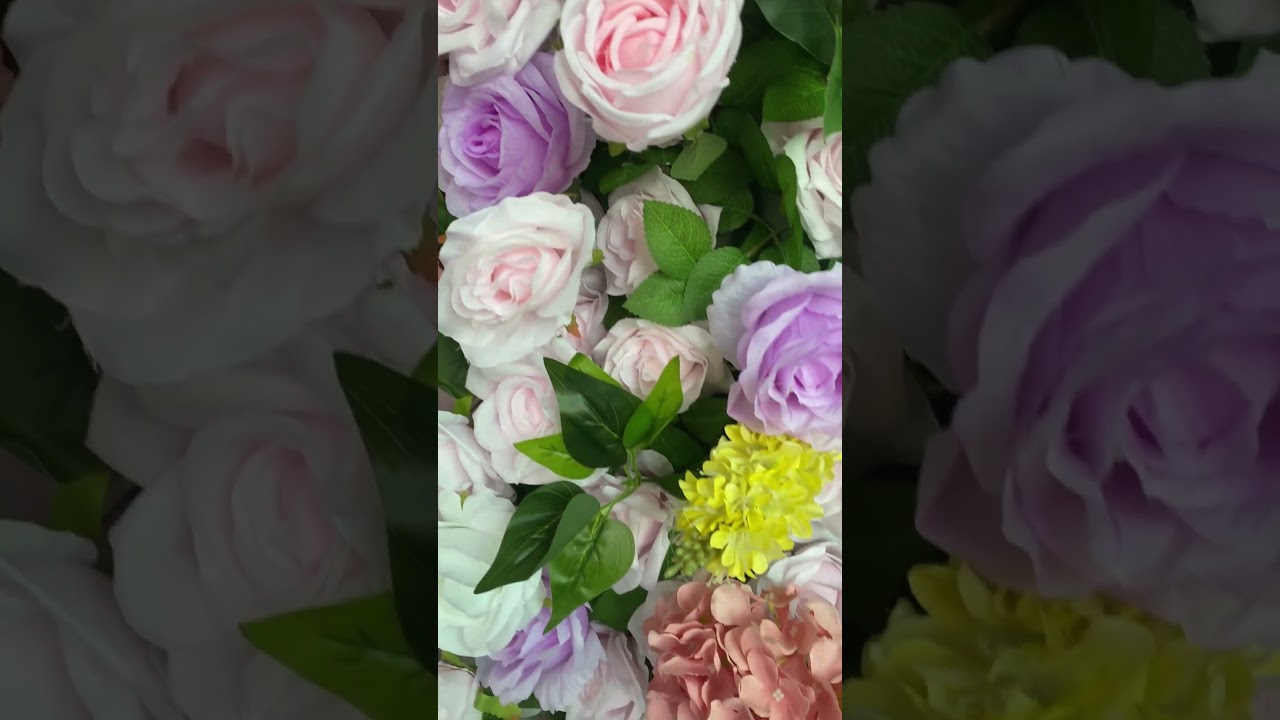 Blue & Pink Rose Hydrangea Flower Wall | Elegant Wedding Backdrop