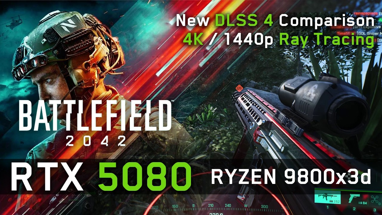 RTX 5080 in Battlefield 2042: DLSS 4 / RT Comparison with 4K Ultra Graphics