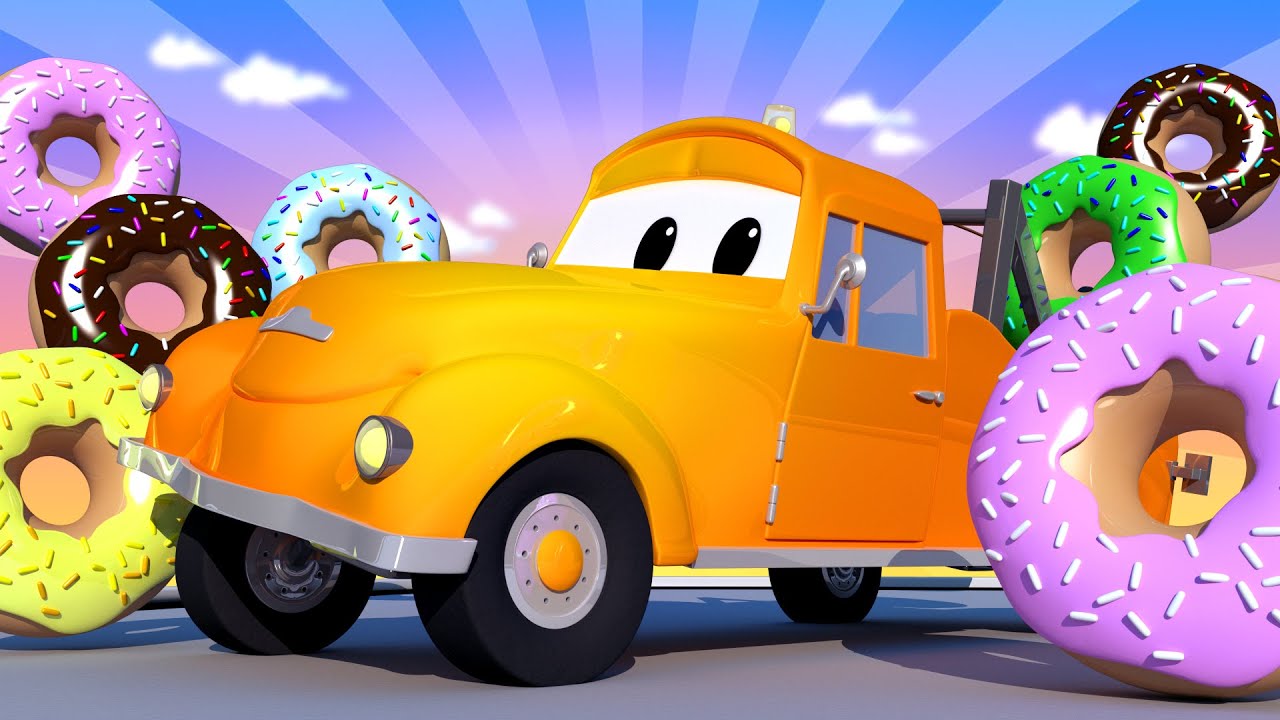 Tom de takelwagen Nederlands 🚗 Donut dag - Gevaarlijke donuts  🚗 Autostad 🚗 Cartoons voor kinderen