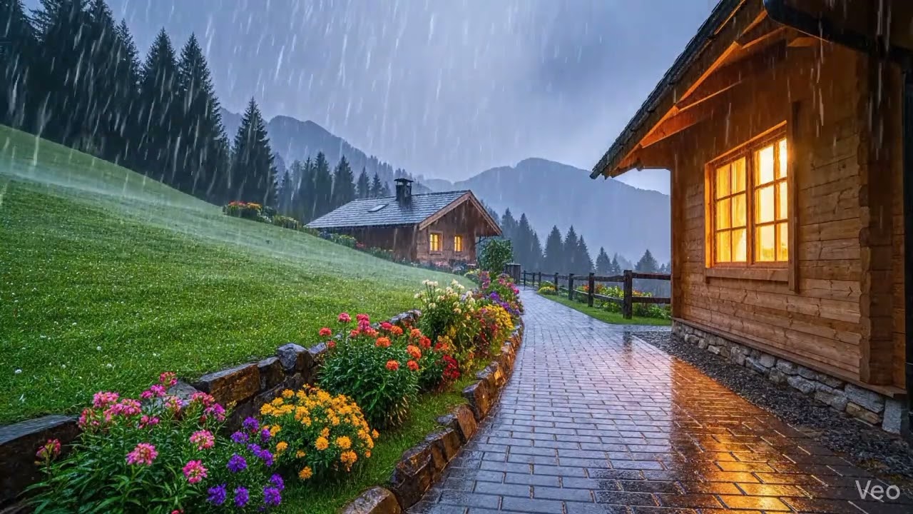 rainy mountain life #rain #mountains #relax 
