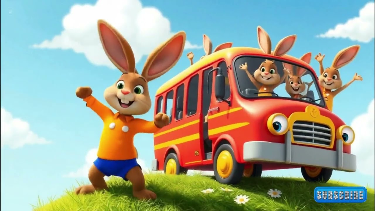 🐰🎵 Naik Bus Bergembira – Kelinci Coklat & Hewan Lucu Menari | Lagu Anak 3D Ceria