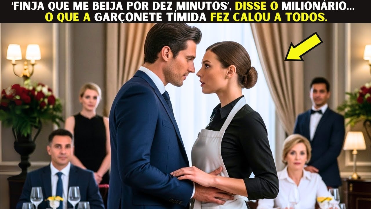 ‘Finja que me beija por dez minutos’, disse o milionário… o que a garçonete tímida fez calou a todos